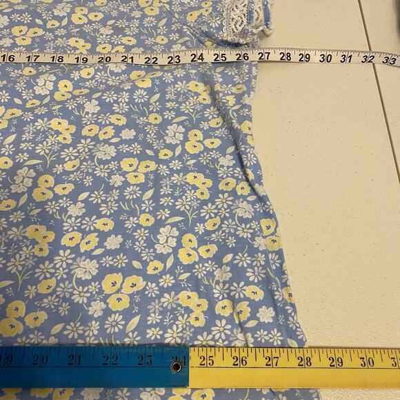 Carole Hochman Meadow Floral 100% Cotton Sleepwear Nightgown HouseDress 2X Soft - Picture 2 of 6